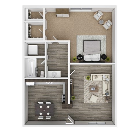 One Bedroom Floor Plan at The Link Apartments, Mesa, AZ